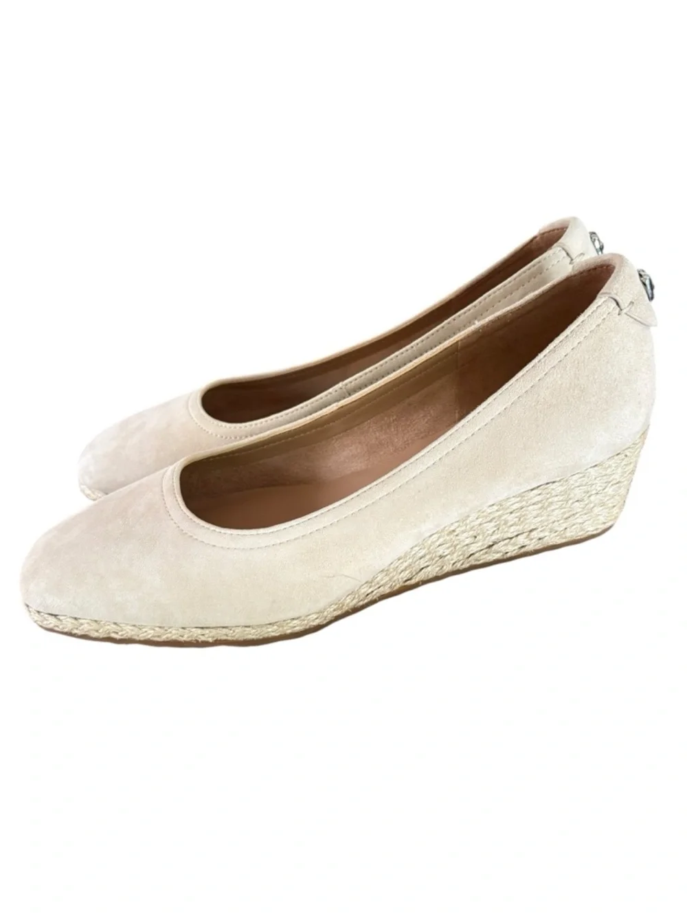 Aerosoles NWOB Roma Wedge Espadrille Suede Stone Sz. 8